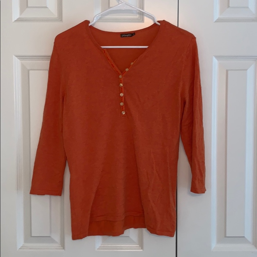 Orange quarter length sleeve shirt